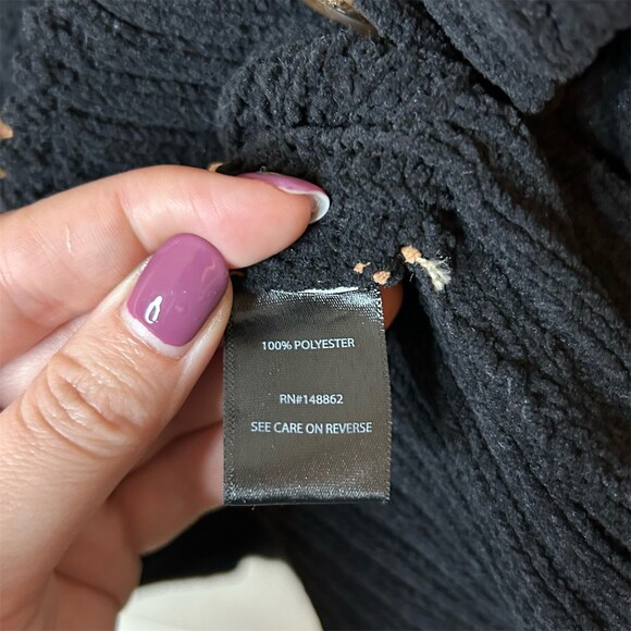 Torrid Chenille Cardigan Black Tan Brown Striped V-Neck Plus Size Sweater 1X - Picture 5 of 6